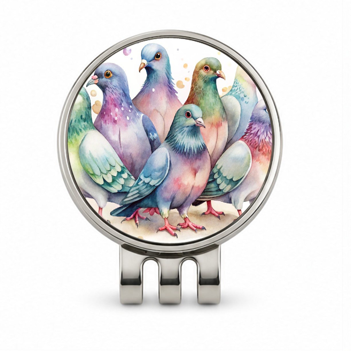 Lots Of Sweet Pigeons Golf Hat Clip with Ball Marker
