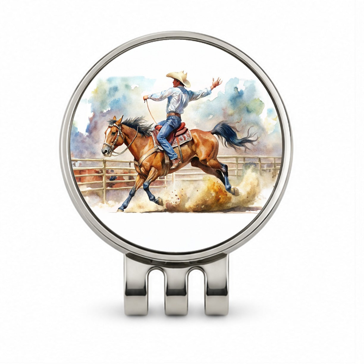 Rodeo Cowboy Horse Country Golf Hat Clip with Ball Marker