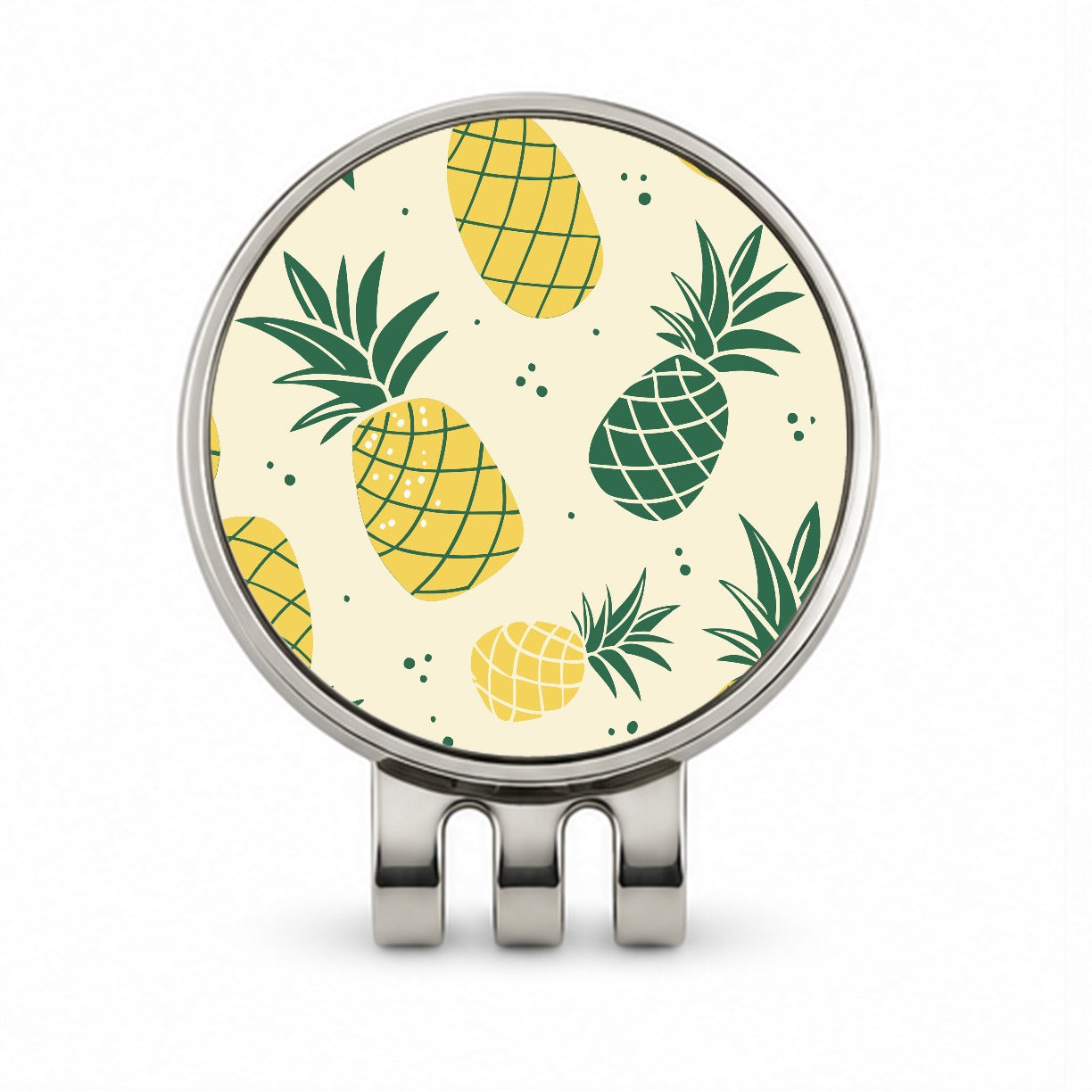 Scattered Tropical Pineapples Golf Hat Clip with Ball Marker