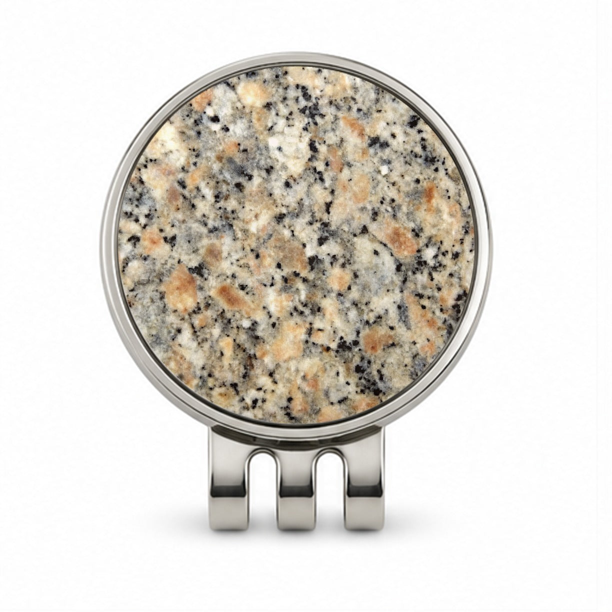 Sleek Faux Granite Golf Hat Clip with Ball Marker