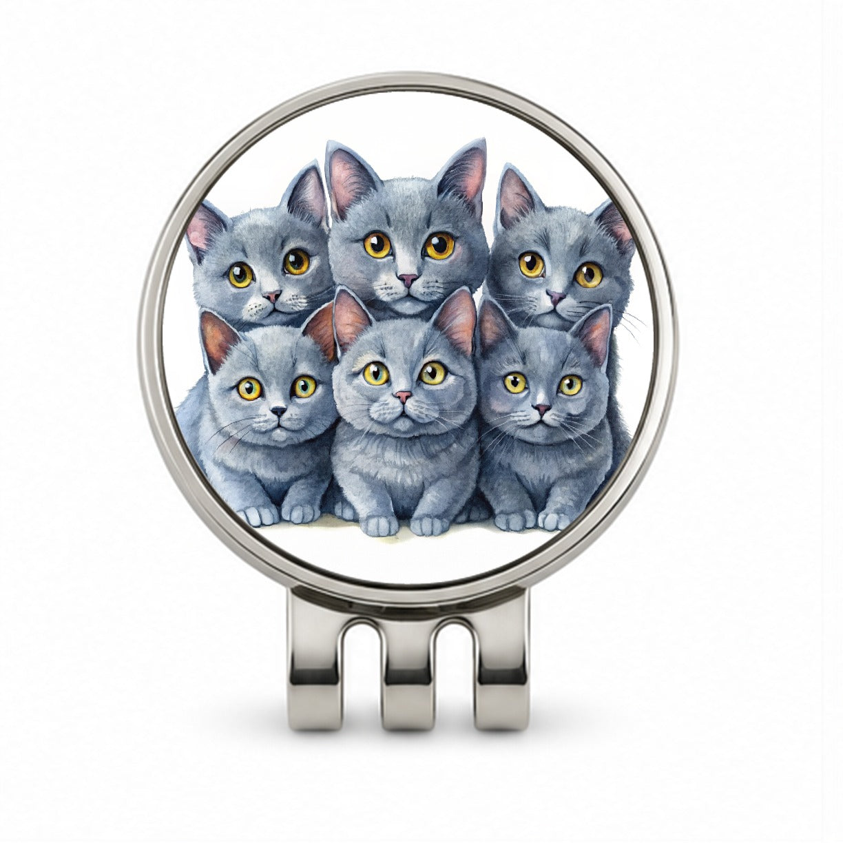 Sweet Chartreux Cats Golf Hat Clip with Ball Marker