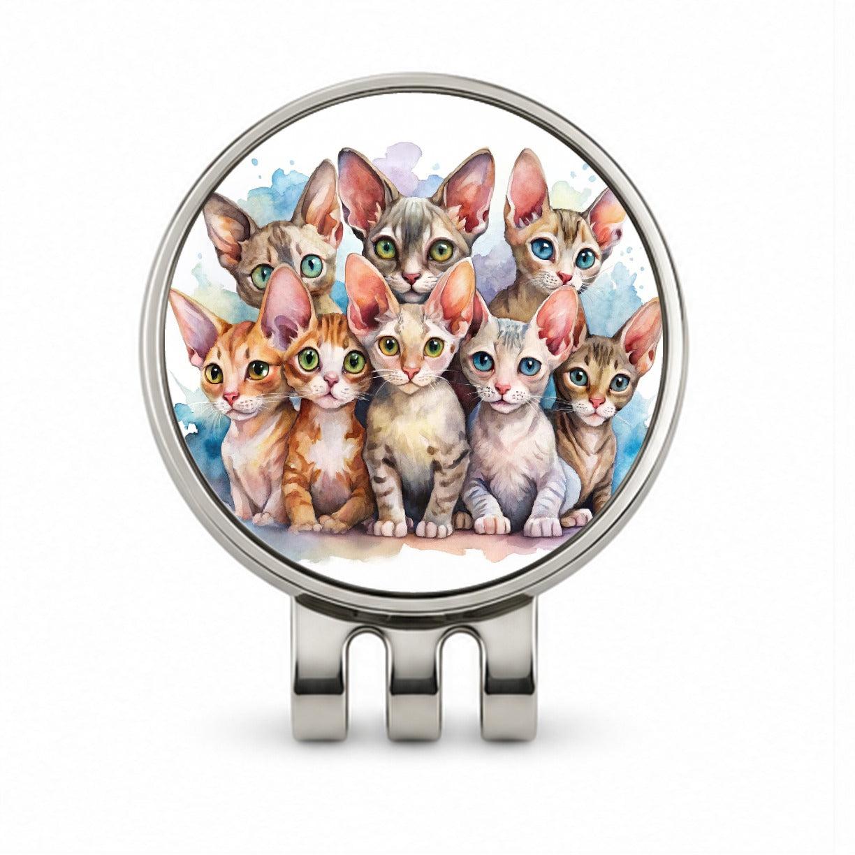 Sweet Devon Rex Cats Golf Hat Clip with Ball Marker