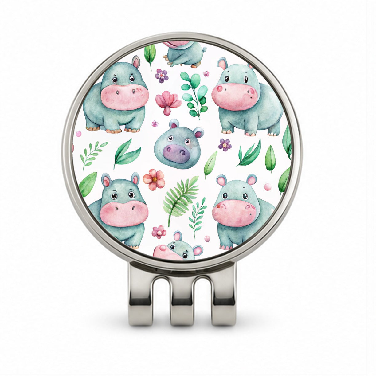 Sweet Hippos Golf Hat Clip with Ball Marker