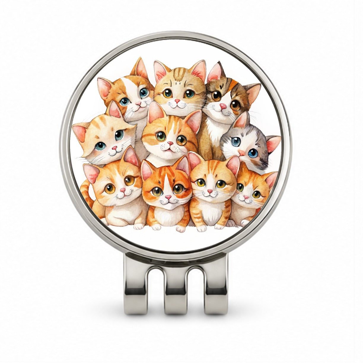 Sweet Orange And White Cats Golf Hat Clip with Ball Marker