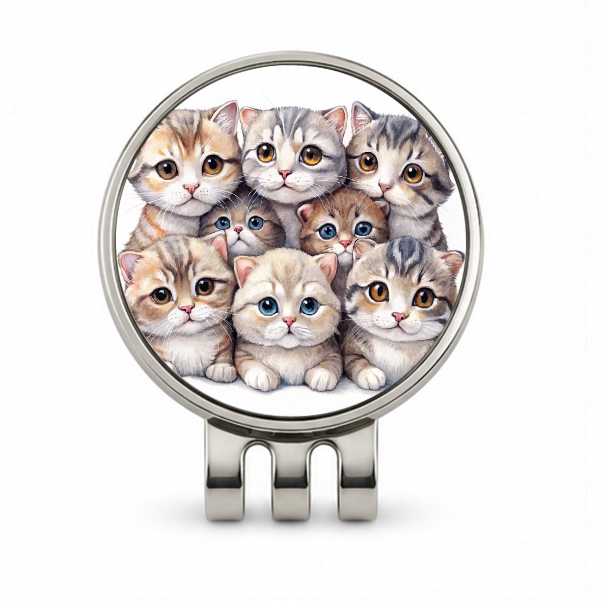 Sweet Scottish Fold Cats Golf Hat Clip with Ball Marker