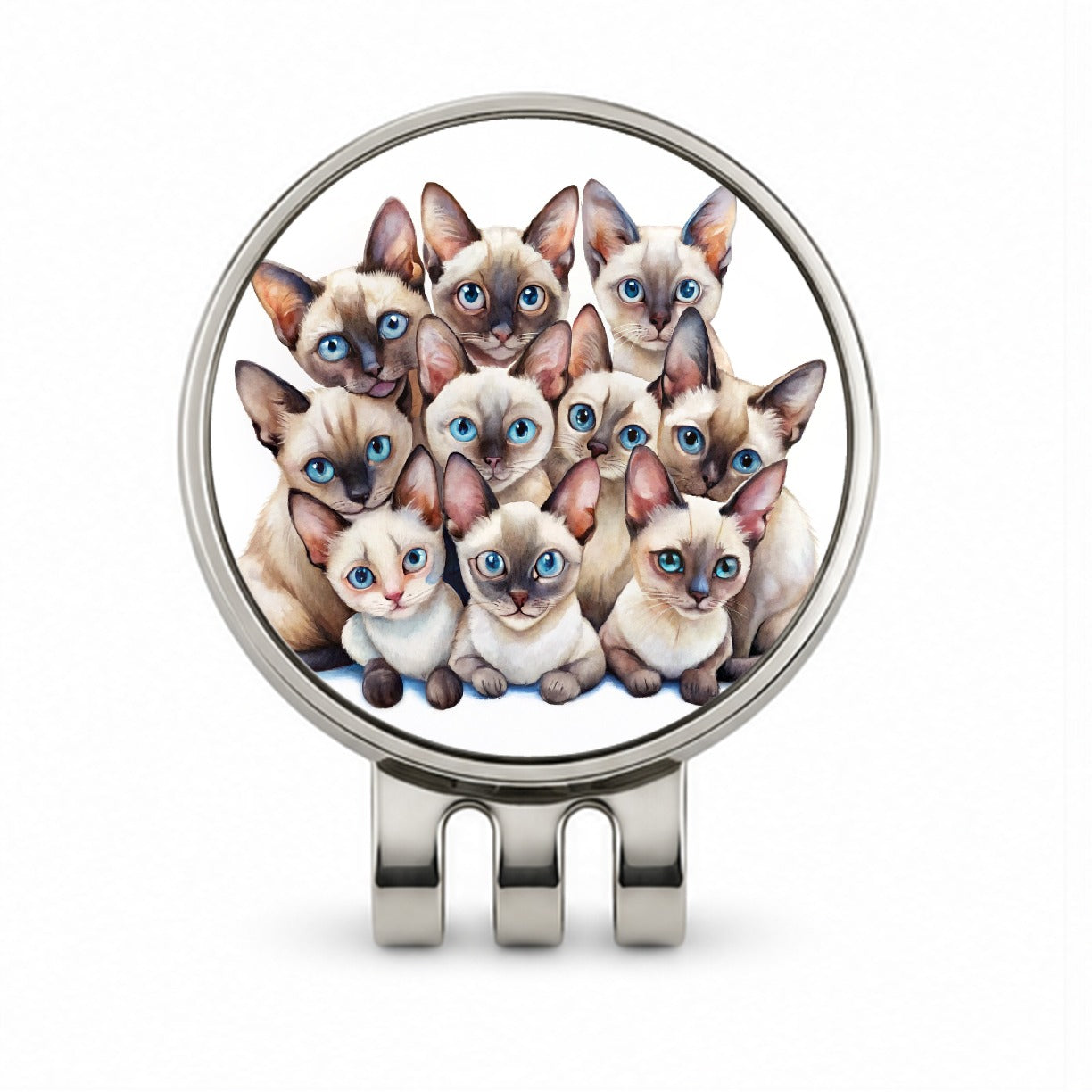 Sweet Siamese Cats Golf Hat Clip with Ball Marker