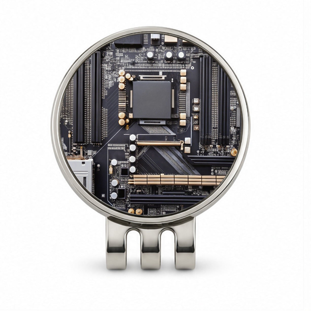 Black Gaming Computer Motherboard Golf Hat Clip with Ball Marker