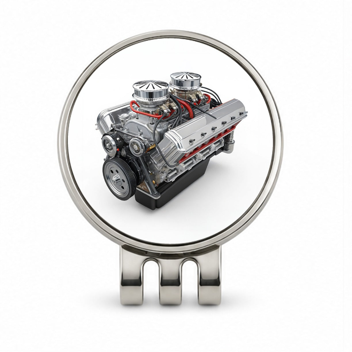 Classic V8 Muscle Car Engine Golf Hat Clip with Ball Marker