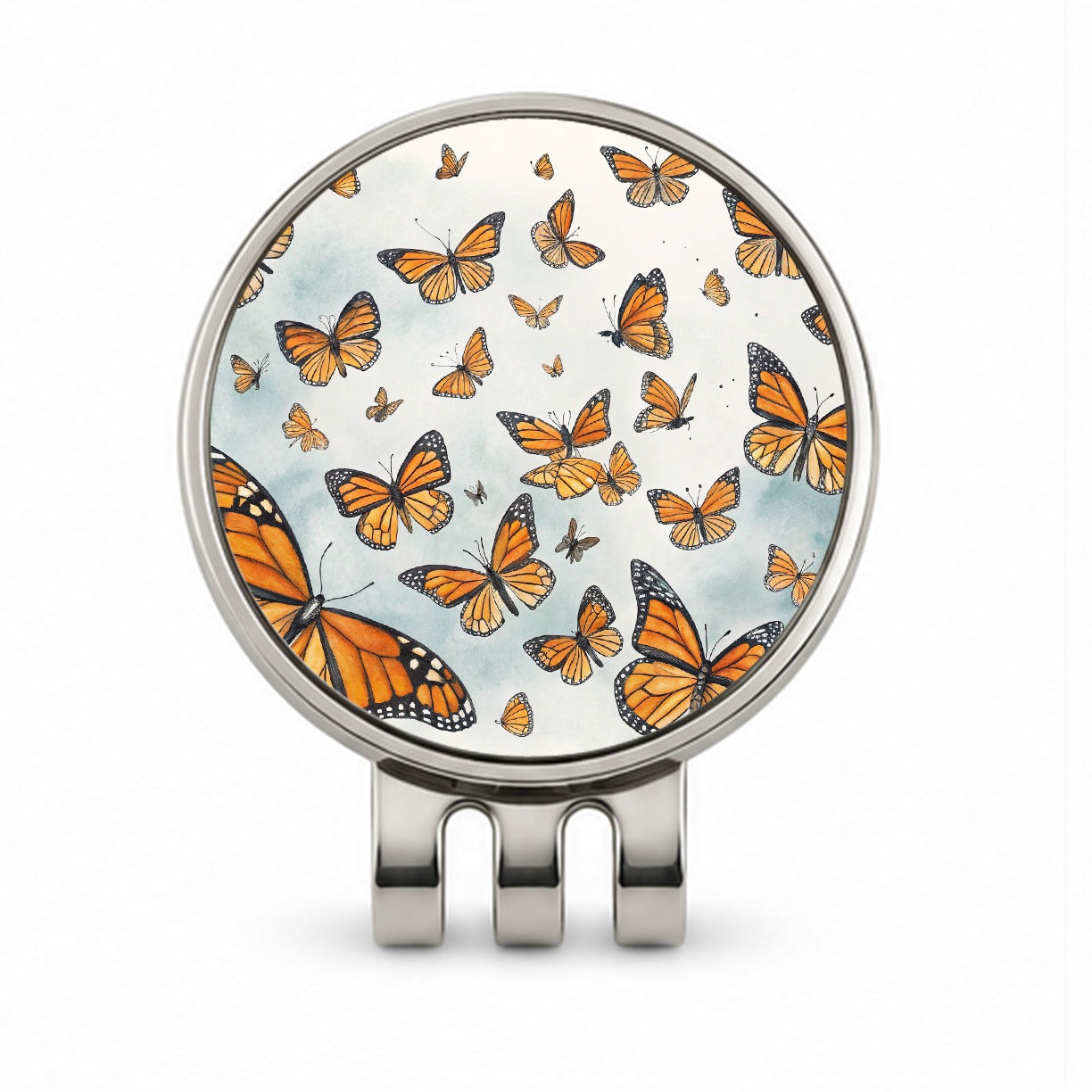 Lots Of Monarch Butterflies in Flight Golf Hat Clip with Ball Marker