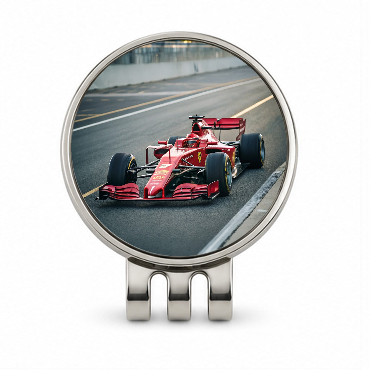 Red Racing Sports Car Golf Hat Clip with Ball Marker