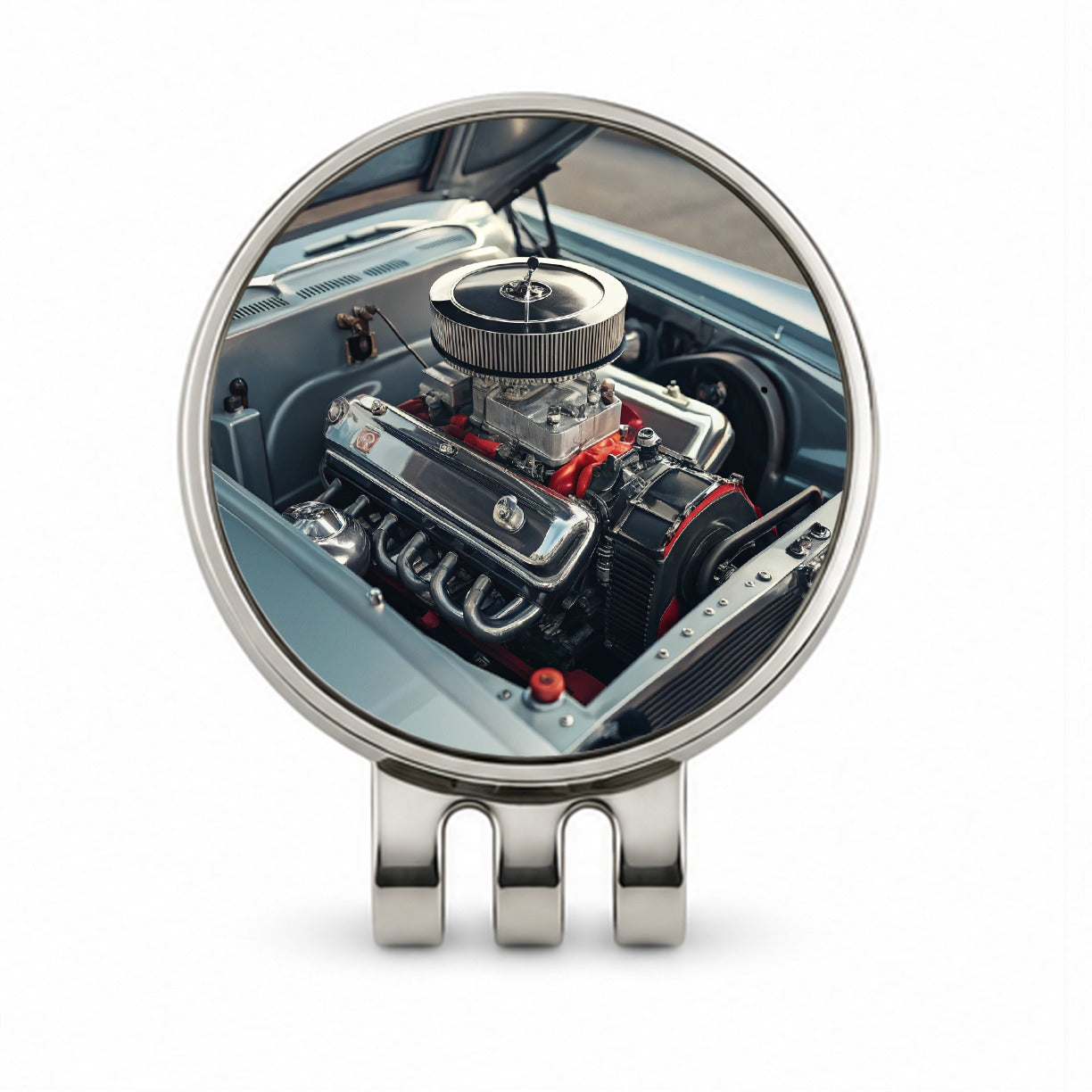V8 Engine In Classic Muscle Car Golf Hat Clip with Ball Marker