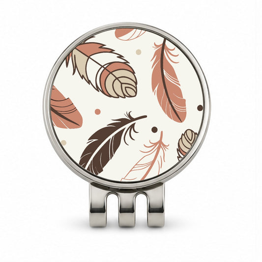Boho Feathers Golf Hat Clip with Ball Marker