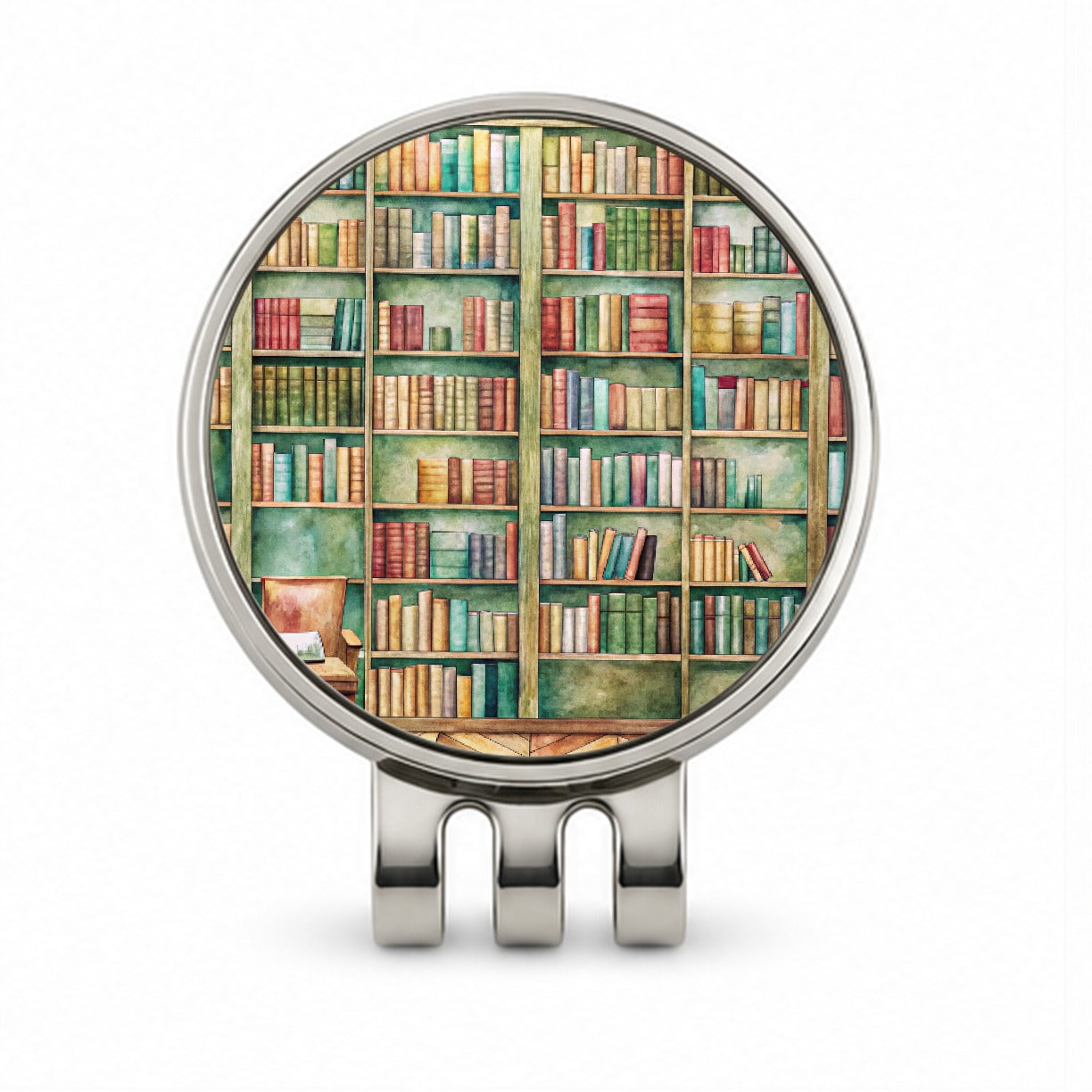 Books Bookshelves In Library Reading Reader Golf Hat Clip with Ball Marker