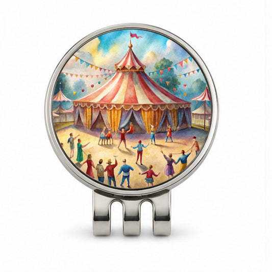 Circus Big Top Excitement Golf Hat Clip with Ball Marker