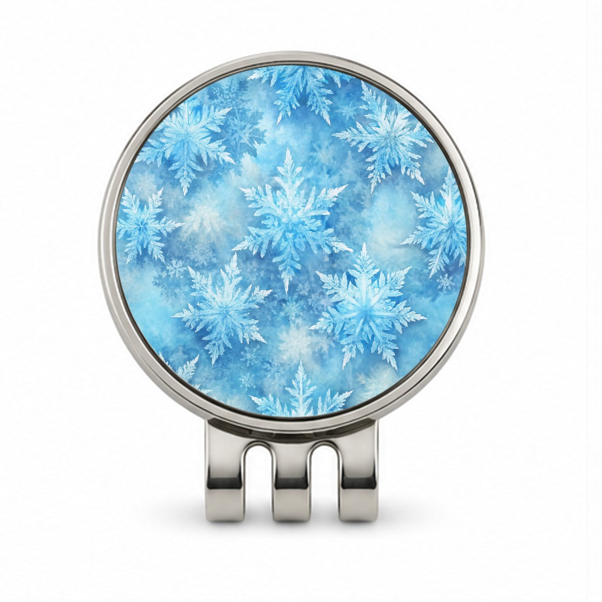 Ice Crystals Snowflakes Winter Beautiful Golf Hat Clip with Ball Marker