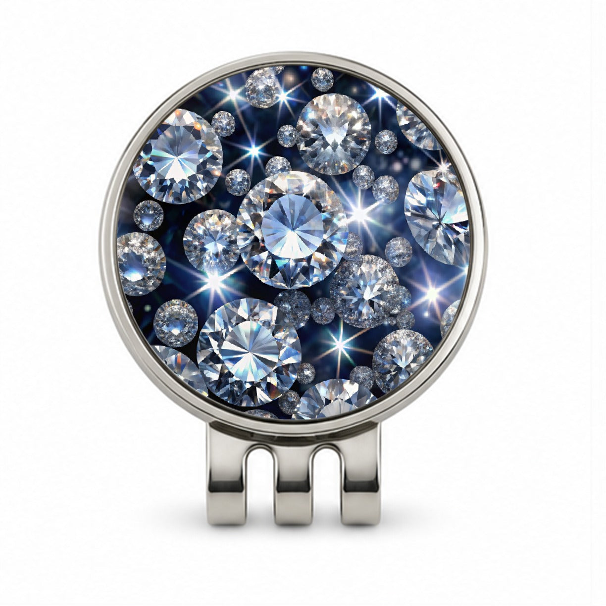 Lots Of Diamonds Golf Hat Clip with Ball Marker