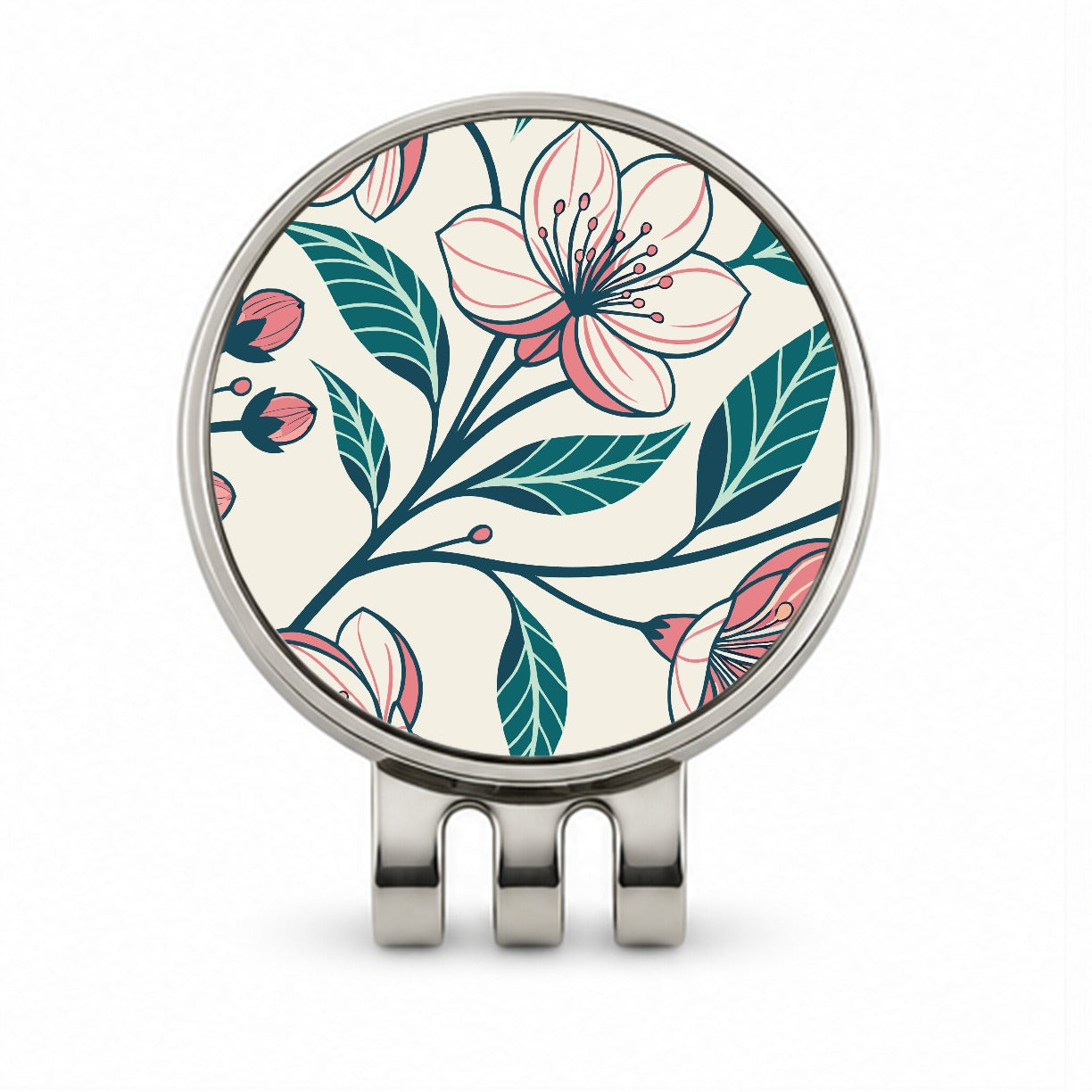Lovely Flowers Twining Golf Hat Clip with Ball Marker