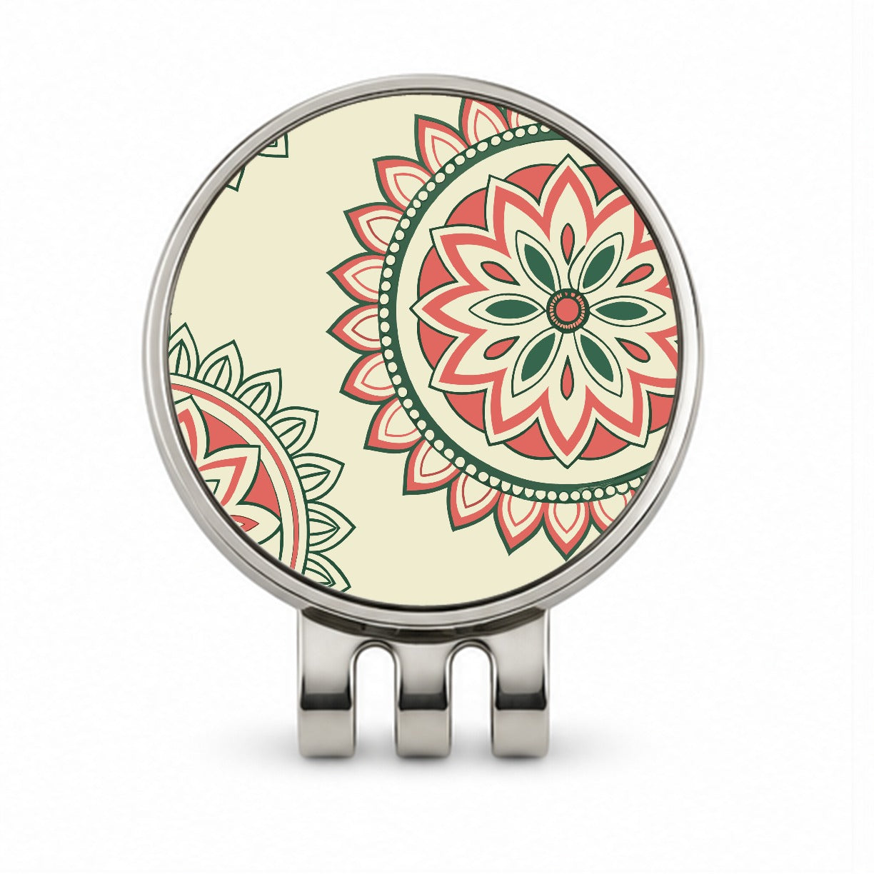 Mandala Design Golf Hat Clip with Ball Marker