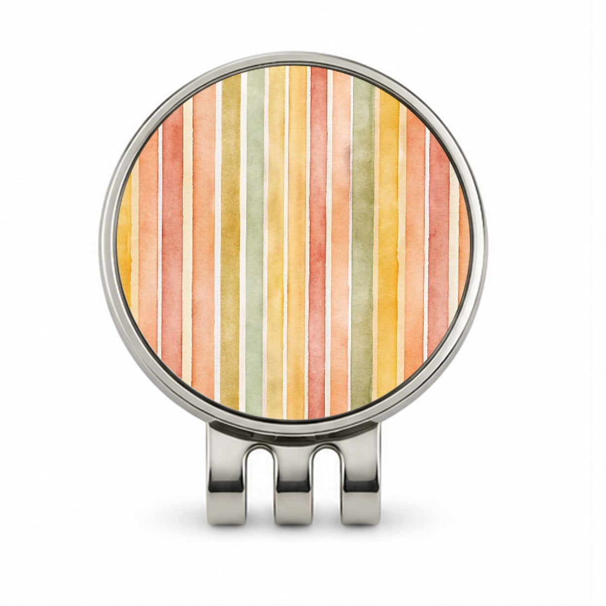 Striped Tonal 70s Wallpaper Golf Hat Clip with Ball Marker
