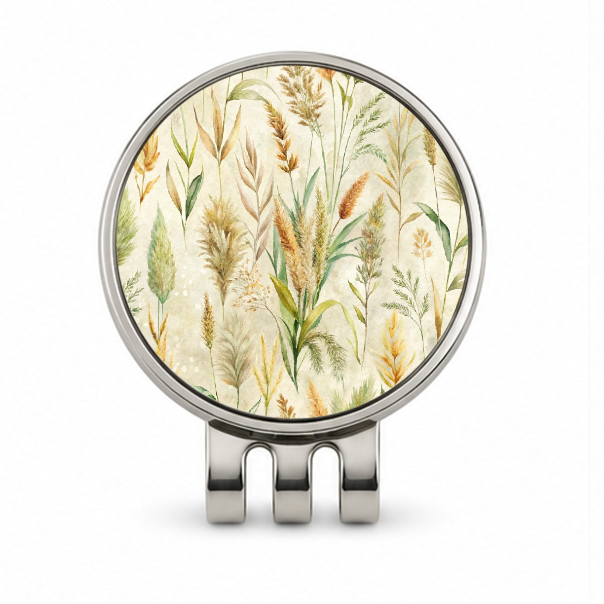 Wild Grasses Background Golf Hat Clip with Ball Marker