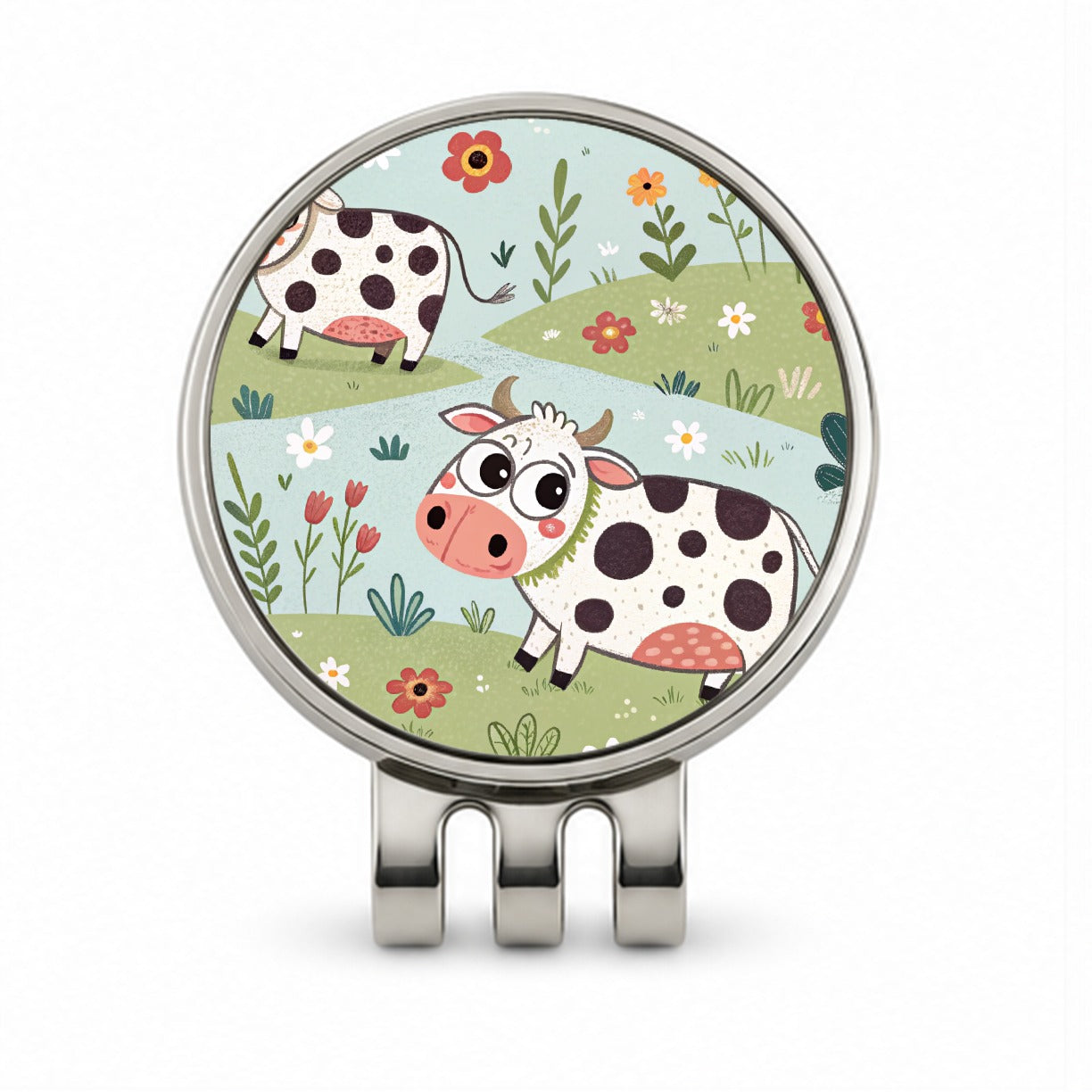 Adorable Dairy Cows Golf Hat Clip with Ball Marker