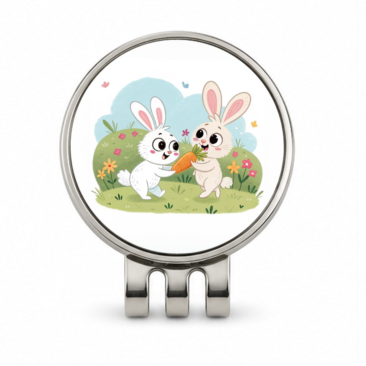 Cute Rabbits Bunnies Easter Golf Hat Clip with Ball Marker
