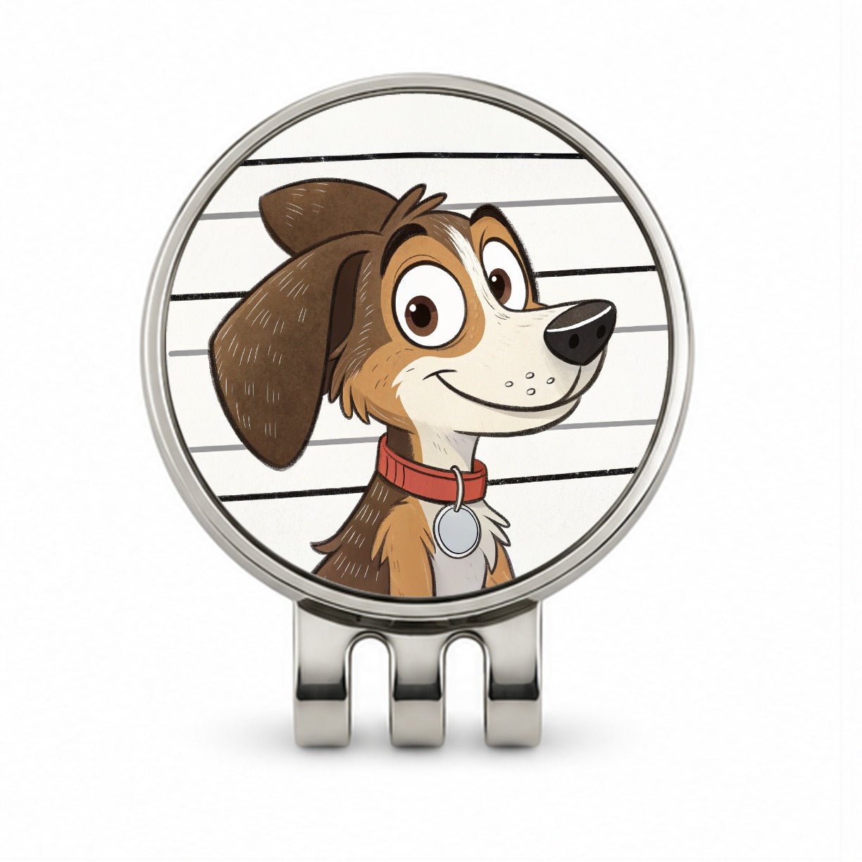 Dog Mug Shot Golf Hat Clip with Ball Marker