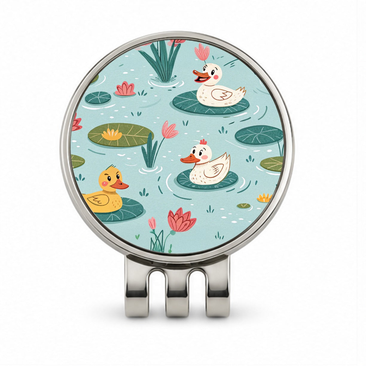 Ducks In Pond Golf Hat Clip with Ball Marker