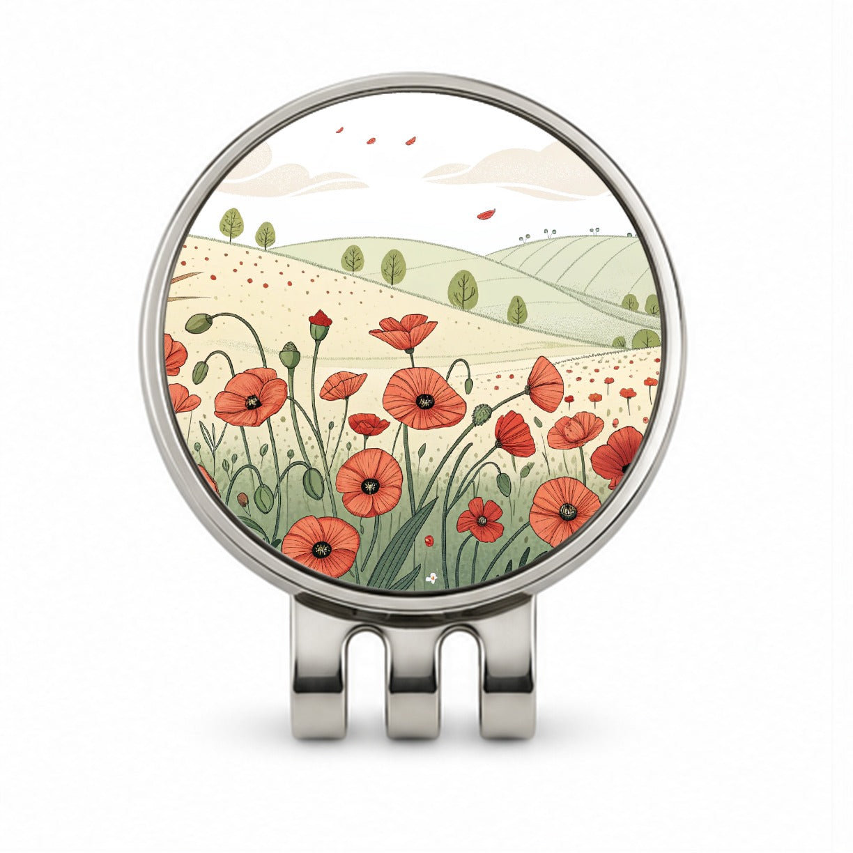 Field Of Poppies Poppy Flowers Golf Hat Clip with Ball Marker