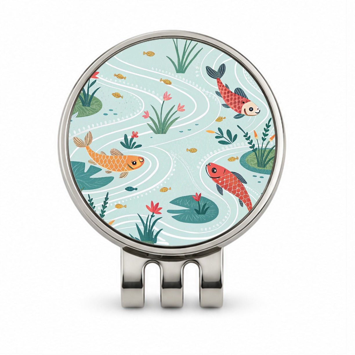 Fish Swimming In Pond Golf Hat Clip with Ball Marker