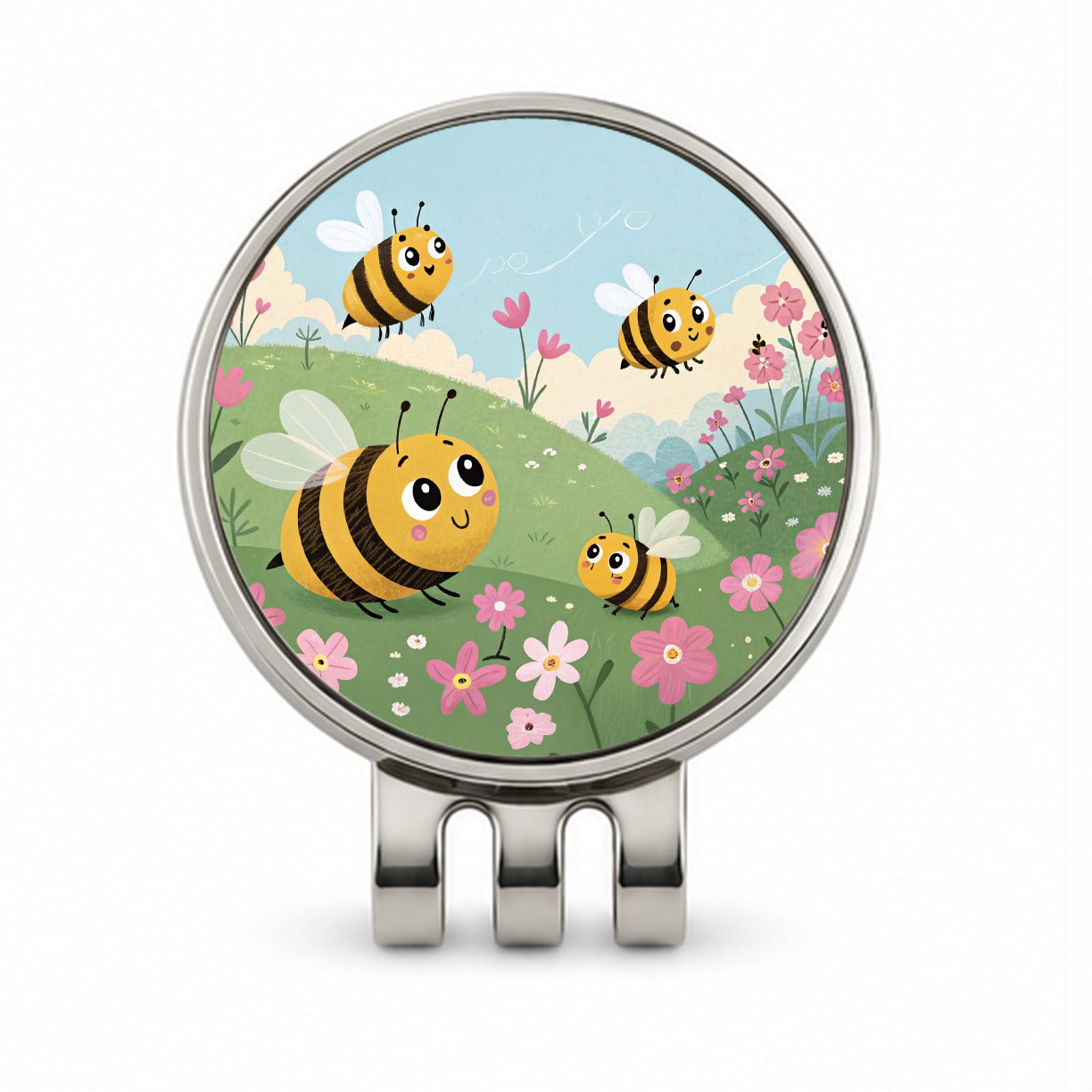 Kawaii Bumble Bees Golf Hat Clip with Ball Marker