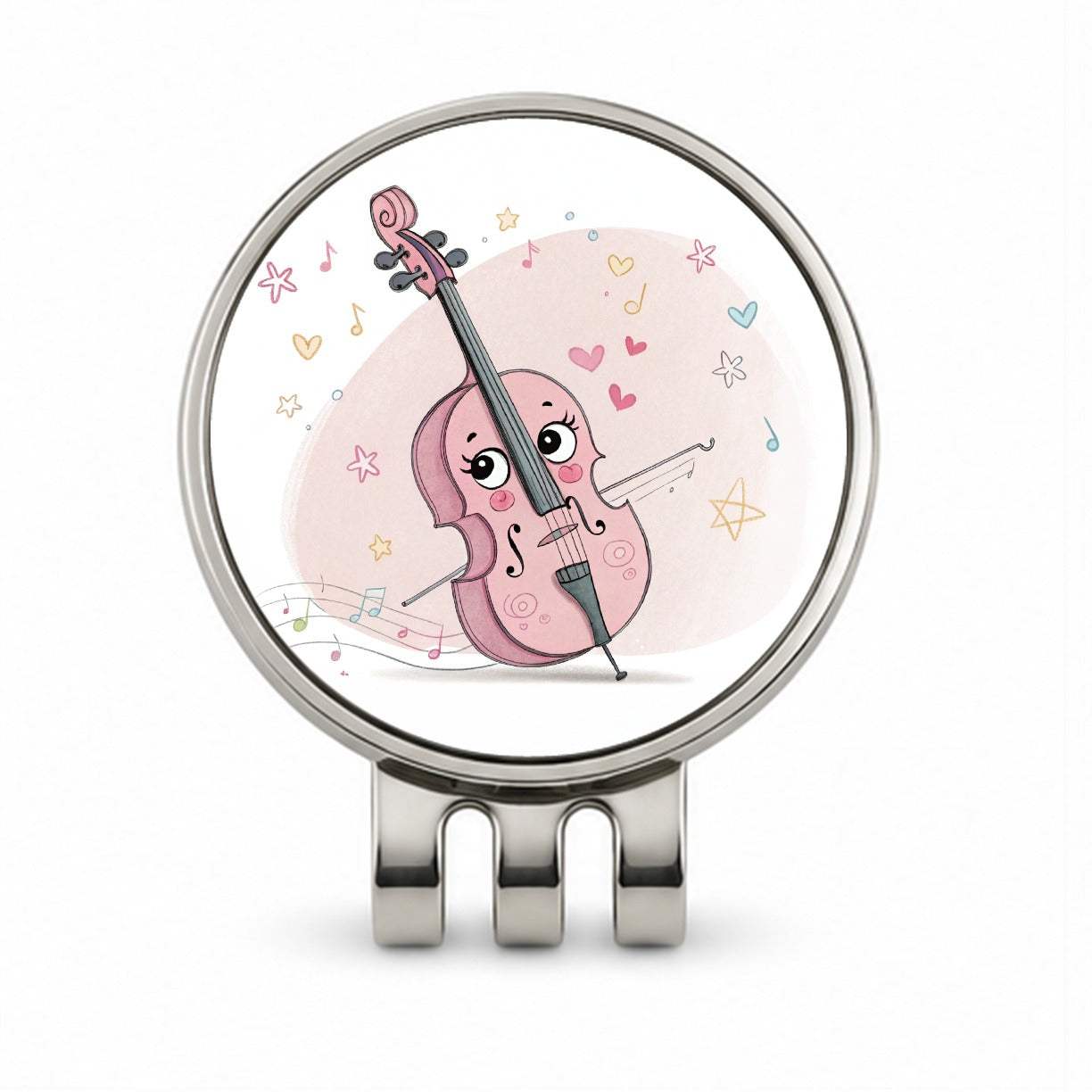Kawaii Cello Music Golf Hat Clip with Ball Marker