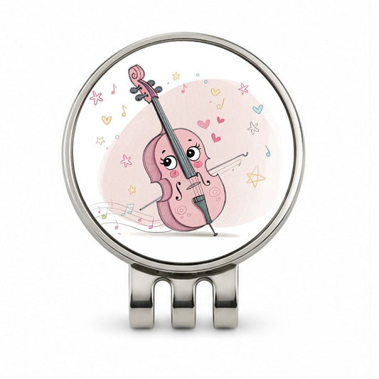 Kawaii Cello Music Golf Hat Clip with Ball Marker