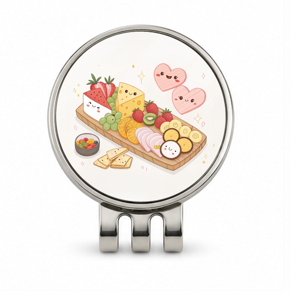 Kawaii Charcuterie Board Golf Hat Clip with Ball Marker