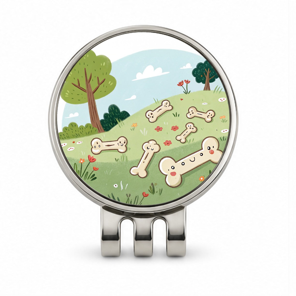 Kawaii Dog Bones Golf Hat Clip with Ball Marker