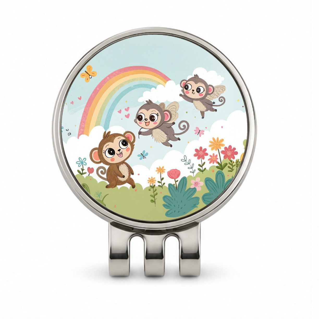 Kawaii Flying Monkeys Golf Hat Clip with Ball Marker