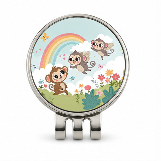 Kawaii Flying Monkeys Golf Hat Clip with Ball Marker