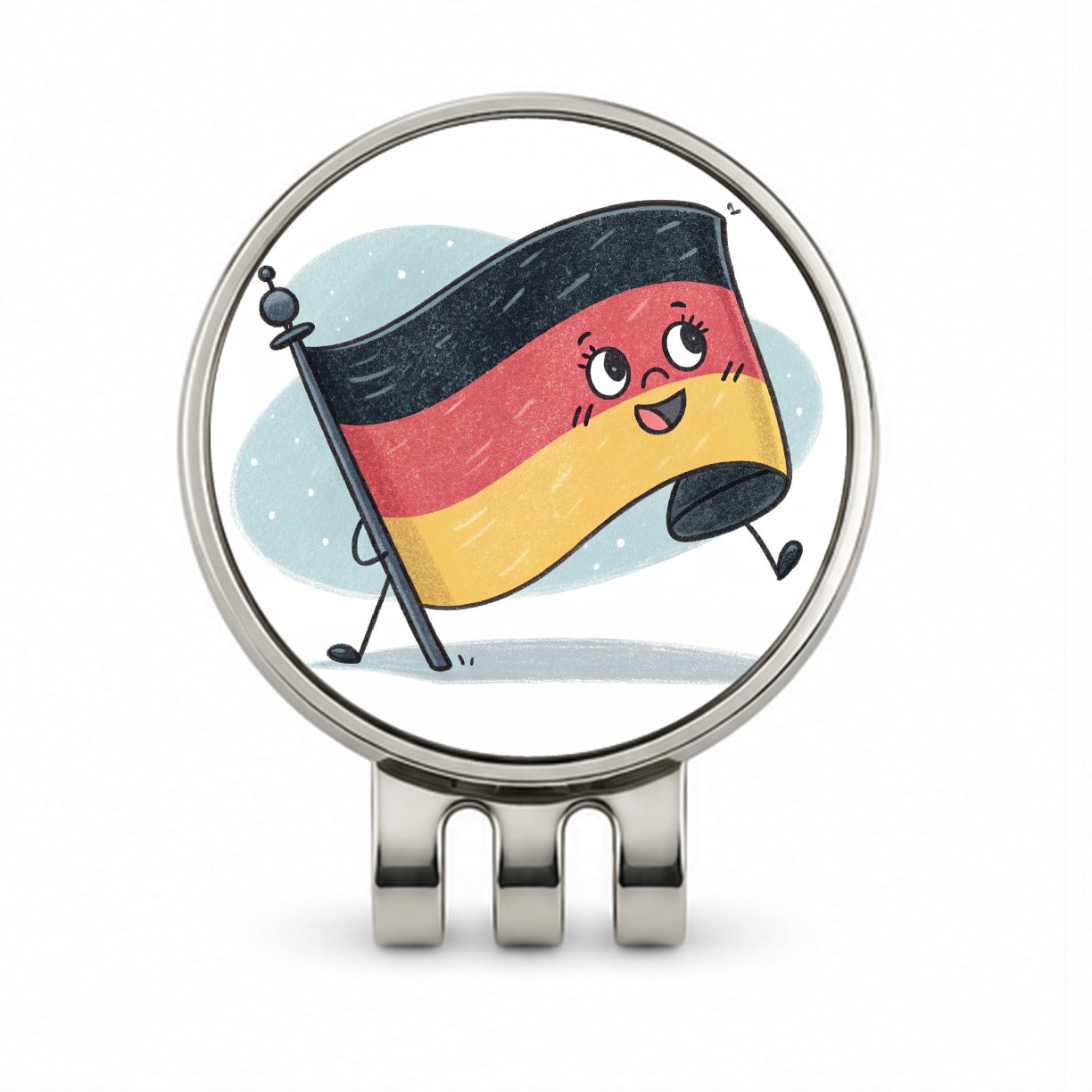 Kawaii Germany Flag Golf Hat Clip with Ball Marker