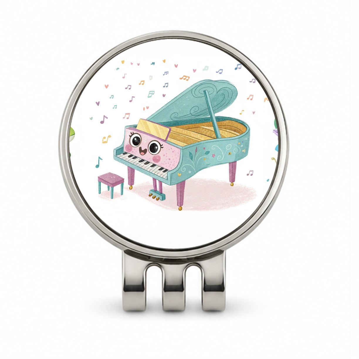 Kawaii Grand Piano Music Golf Hat Clip with Ball Marker