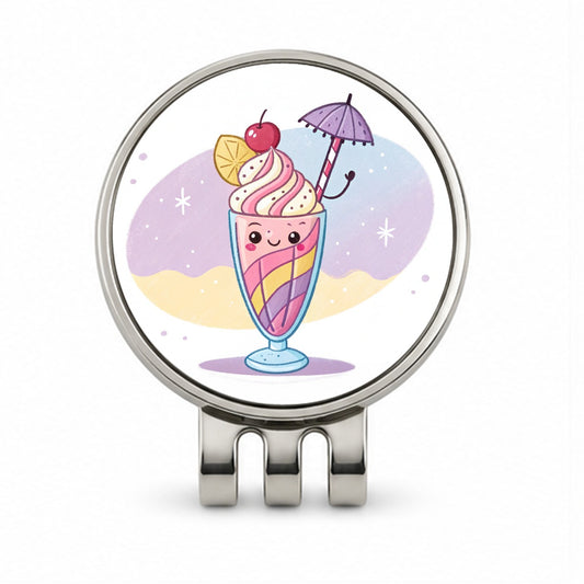 Kawaii Milk Shake Golf Hat Clip with Ball Marker