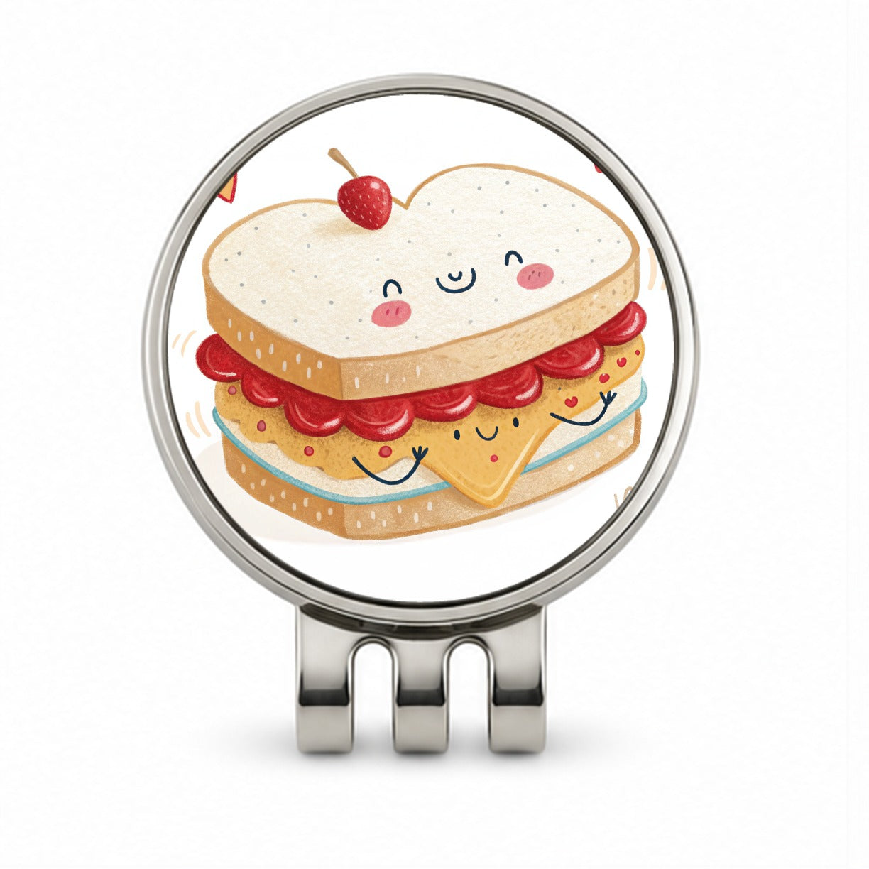 Kawaii Peanut Butter And Jelly Sandwich Golf Hat Clip with Ball Marker