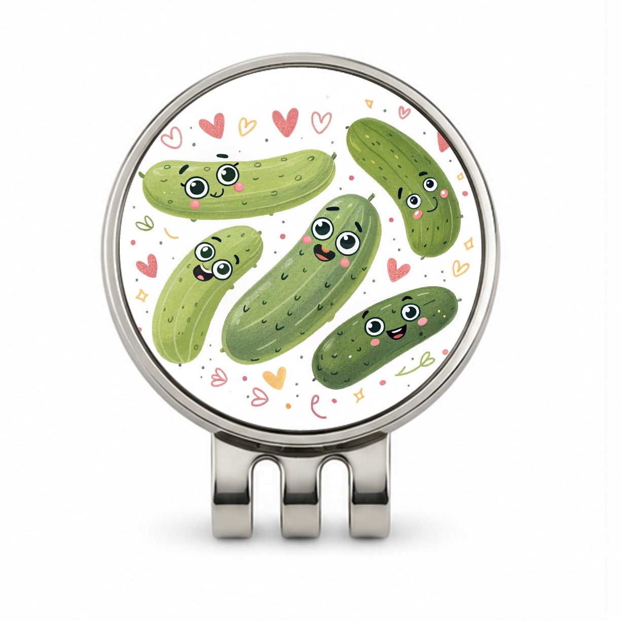 Kawaii Pickles Golf Hat Clip with Ball Marker