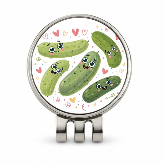 Kawaii Pickles Golf Hat Clip with Ball Marker