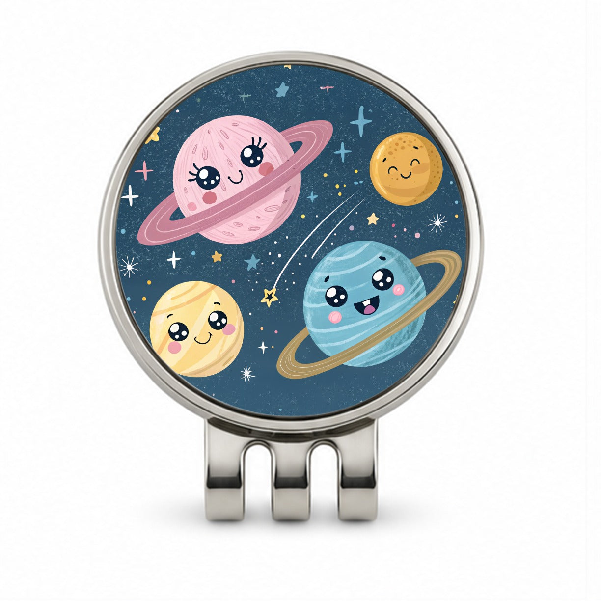 Kawaii Planets Space Astronomy Golf Hat Clip with Ball Marker