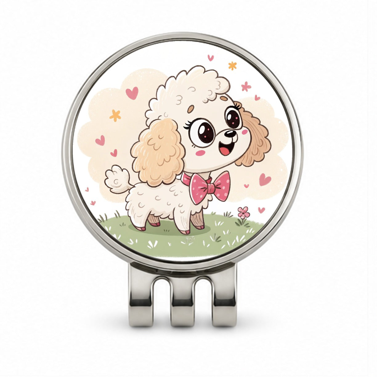 Kawaii Poodle Dog Golf Hat Clip with Ball Marker