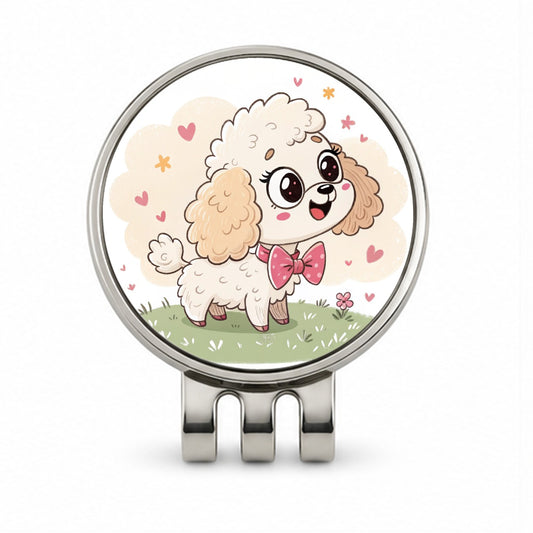 Kawaii Poodle Dog Golf Hat Clip with Ball Marker