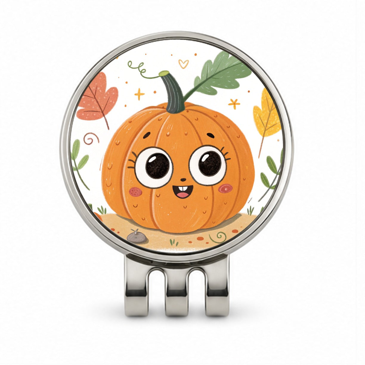 Kawaii Pumpkin Fall Autumn Halloween Golf Hat Clip with Ball Marker