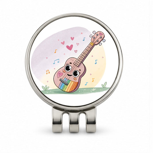 Kawaii Colorful Ukulele Music Golf Hat Clip with Ball Marker