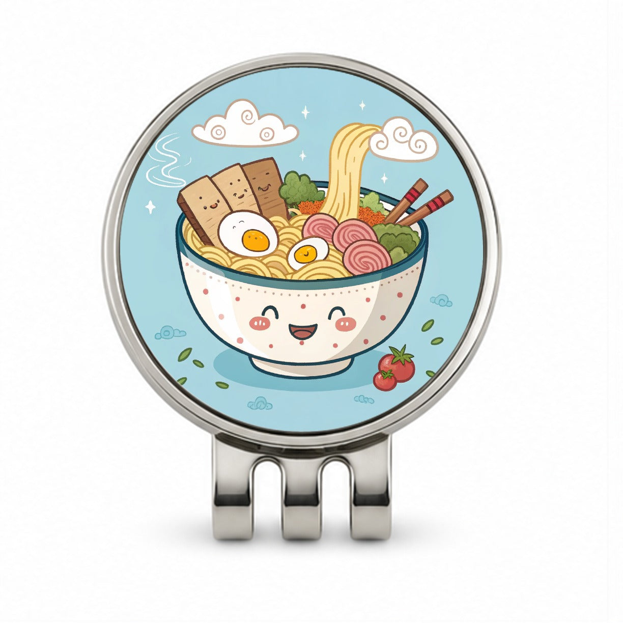 Kawaii Ramen Noodles Golf Hat Clip with Ball Marker