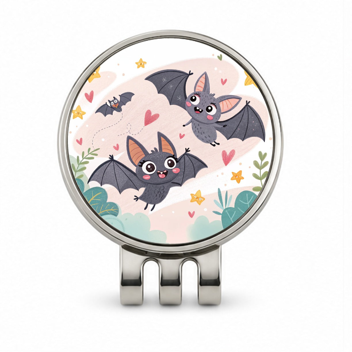 Kawaii Scattered Bats Golf Hat Clip with Ball Marker